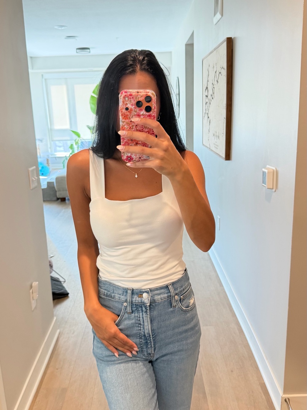 Abercrombie & Fitch White Square-Neck Bodysuit